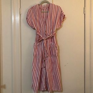 Red and white striped dress